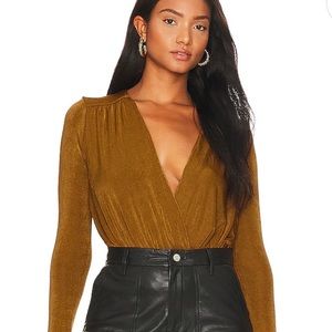 Free People Body Suit in Golden size S